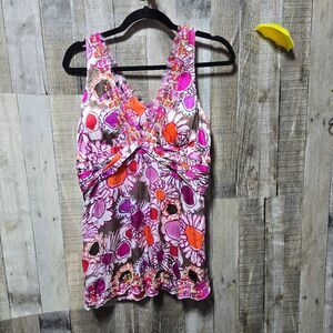 Ebene by Patrick Assuline Vintage Y2K Silk All Over Print Tank Top